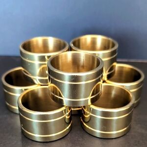 Vintage Baldwin Set Of  8 Brass Napkin Ring Holders.